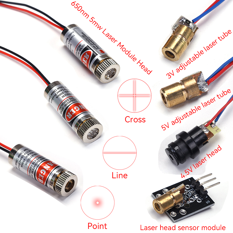Industrial Laser Diode - Módulo Láser de 650nm y 5mW,