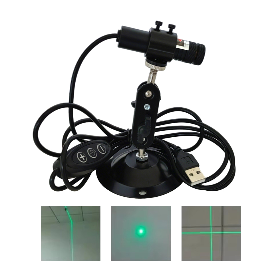 Industrial Laser Pointer - Módulo Láser USB de Punto/Línea/Cruz Verde