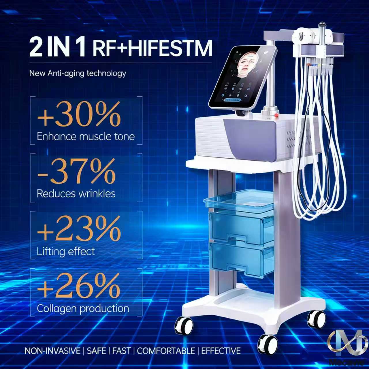 Industrial Laser Hair Removal Machine - Profesional Ems Rf Peface eliminación de