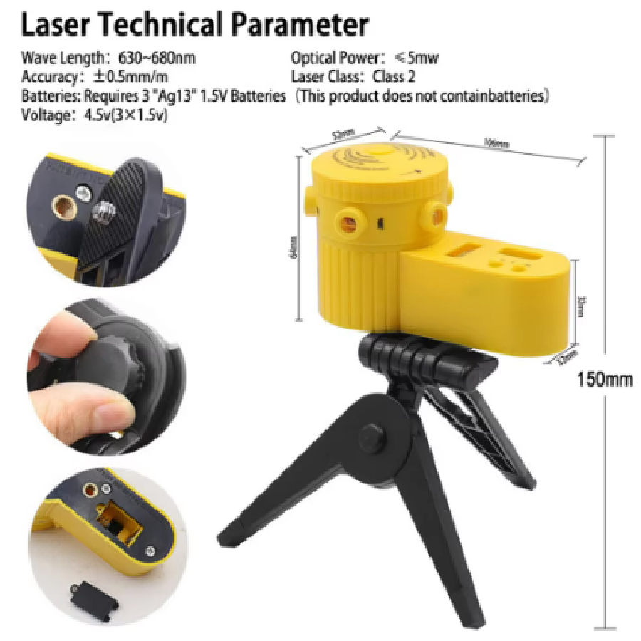 Nivel láser multifunción 4 en  - Industrial Laser Pointer reseña y precio