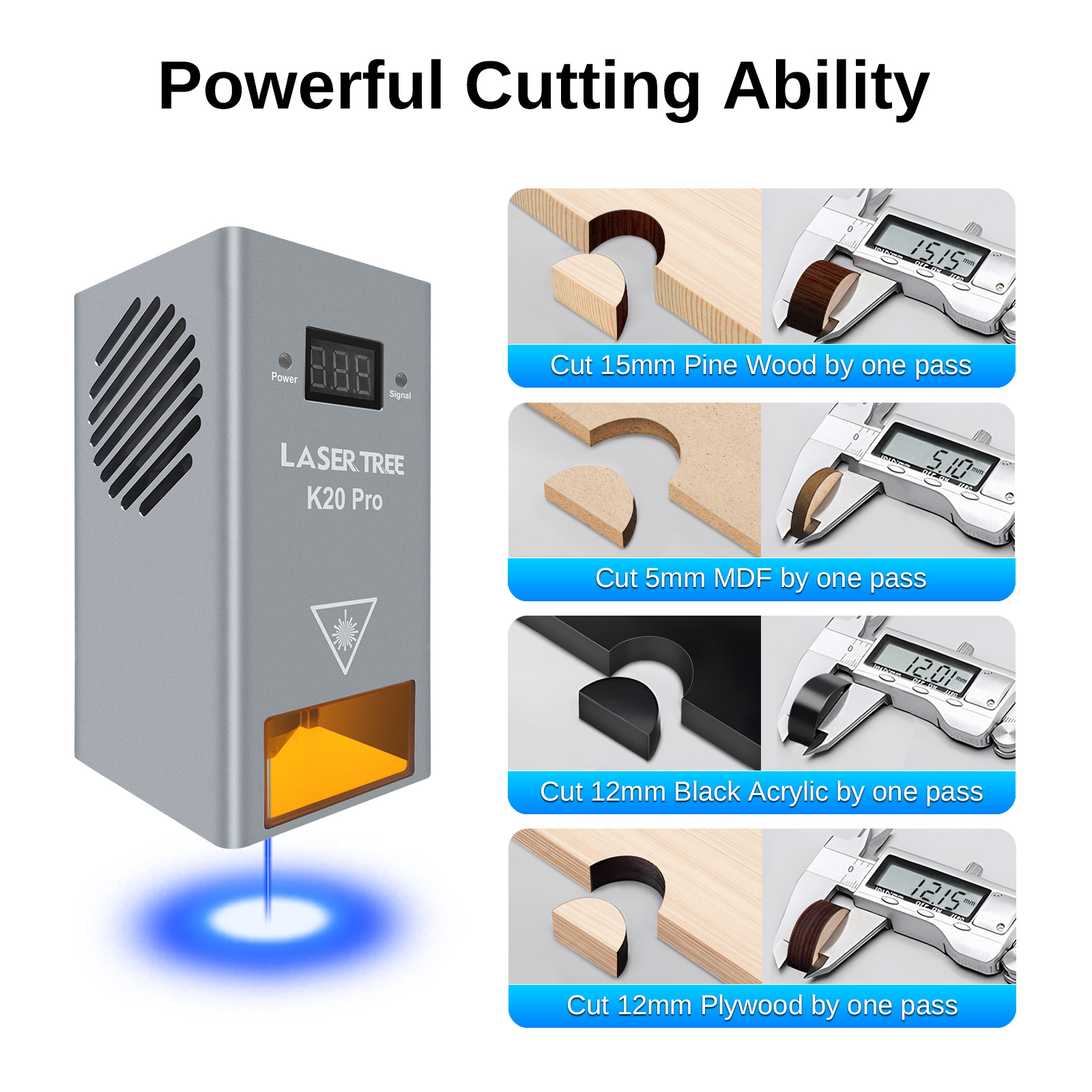 Árbol láser K20 20W cabezal lá - Industrial Laser Diode reseña y precio