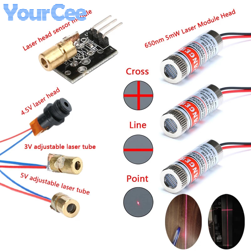 2 uds 650nm 5mW punto rojo/lín - Industrial Laser Diode reseña y precio